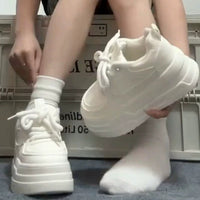 Damen Plattform Sneaker – Weiß