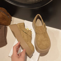 Damen Komfortable Plateau-Clogs mit eleganter Schnallenverzierung – Aprikose