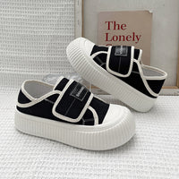 Damen Sneakers mit verstellbarem Klettverschluss und dämpfender Plateau-Sohle – Schwarz