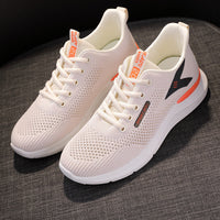 Damen Sportliche Sneakers mit atmungsaktivem Netzdesign und dämpfender Laufsohle – Beige