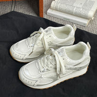 Damen Athletische Sneakers mit atmungsaktiver Mesh-Oberfläche und dämpfender Sohle – Beige