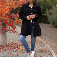 Cristina™ - Klassischer Oversize-Mantel – Schwarz