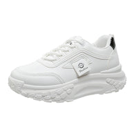 Damen Sportliche Trend Sneakers mit dickem Sohlenprofil und atmungsaktiver Oberfläche – Weiß