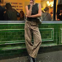 Damen Weite Hose im Leopardenmuster – Leopardenmuster