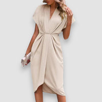 Lolla | Midi-Wickelkleid – Beige