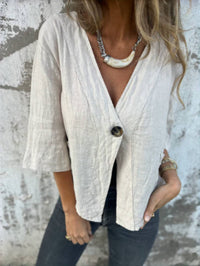 Damen Leichtes Leinenblazer mit kurzer Arm – Reismeis