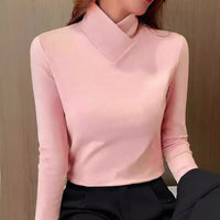 Corrine - Eleganter Rollkragen Pullover – Rosa