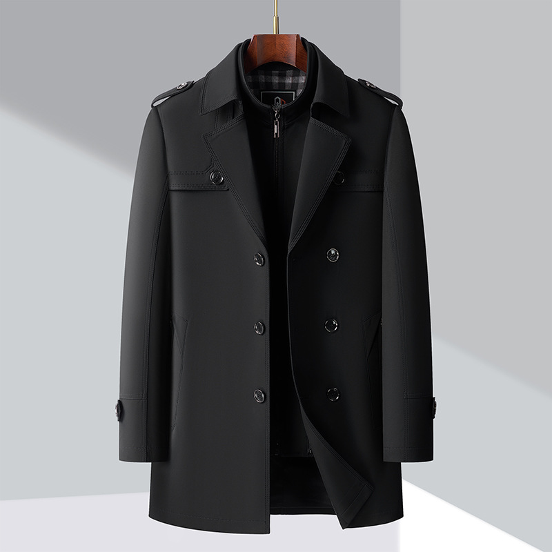 Rupertt | Mid-Langer Trenchcoat für Herren mit Abnehmbarer Innenjacke & Stehkragen