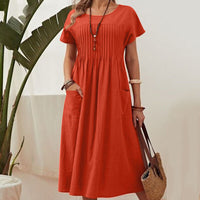 Judith | Lockeres Bauchbedeckendes Kleid – Rot