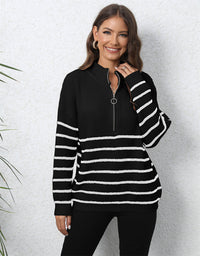 MOCK NECK LANGARM ZIP-UP PULLOVER | MODERNER STIL, KOMFORTABEL, VIELSEITIG – Schwarz