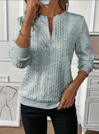 Damen PULLOVER MIT REISSVERSCHLUSS | MODERNER KOMFORT GARANTIERT – Grau