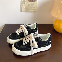 Damen Leinensneakers mit komfortabler Innensohle und modischem Design – Schwarz
