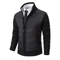Herren-Steppjacke mit Langarmstruktur | gleichmäßige Steppung – Schwarz