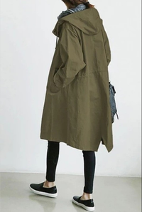Damen Regenjacke | Mit Knopfverschluss Vorne – Oliv