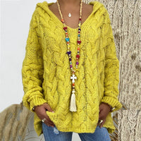 Heidi-Mode | Gestrickter Hoodie – Gelb