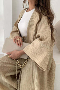 Sabel - Entspanntes Set aus Strickjacke und Hose – Khaki