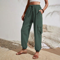 Amina leichte Cargohose | Farbige luftige Sommerhosen Damen - Perfekt für den Sommer – Dunkelgrün
