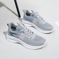 Damen Atmungsaktive Lauf-Sneaker mit flexibler Dämpfungstechnologie – Grau
