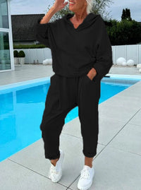 RICHELLE - KAPUZENPULLOVER-SET MIT JOGGINGHOSE – Schwarz