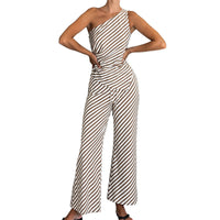Darcie -  Asymmetrischer Schnitt und eleganter Taillensatz – Streifen