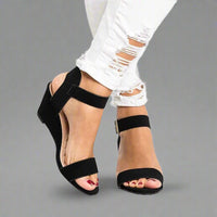 Walbira | Stilvolle Keilsandalen mit Komfort – Schwarz