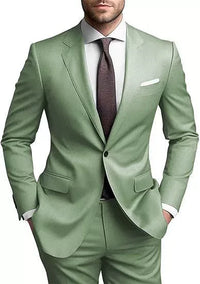 Herren Hochzeitsgast Anzug | Blazer und Hosen – Oliv
