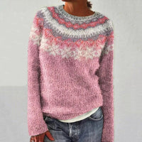 PULLOVER MIT GEO-MUSTER | MODERNER STIL, BEQUEME PASSFORM – Rosa