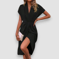 Lolla | Midi-Wickelkleid – Schwarz