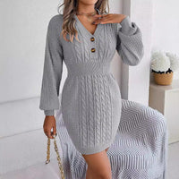 Mira | Damen Bodycon-Strickkleid modern & elegant – Grau