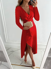 Gaby™ – Elegantes Frauenkleid aus Weichem Stoff – Rot