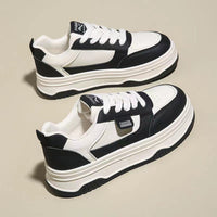 Damen Stadtliche Chunky Sneakers mit dicker Sohle und sportlichem Design – Schwarz