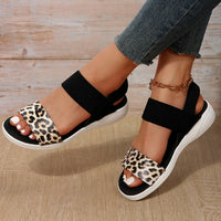 Jella | Damen Freizeit-Sandalen – Leo-Muster