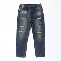 Sandro | Relaxed Fit Tapered Jeans – Blau mit Rissen