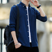 Sven | Herren Slim Button-Down Hemd – Marine