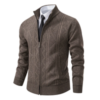 Herren Winter Strickjacke | Mit Reißverschluss – Kaffee