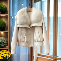 Vienna Fur Trim Jacket – Naturweiß