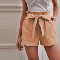 Kika Baumwoll-Leinen-Shorts | Sommerliche Bermudas Damen – Kaki