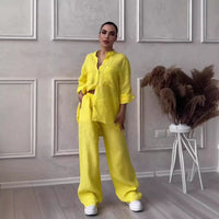 Kelen™ | Urban Stilvolles Hemd und Hosen-Set – Gelb