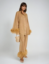 Laila – Feather Collar Set – Khaki