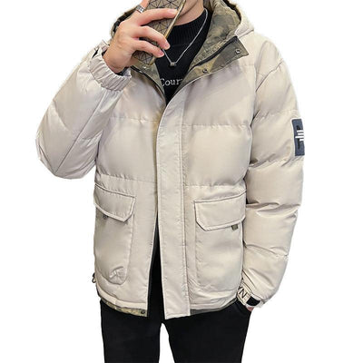 Olinaveia | Herren Daunenjacke mit Kapuze und Steppdesign