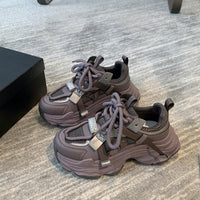 Damen leichte Lace-Up Sneakers mit robustem Obermaterial und flexibler Sohle – Lila