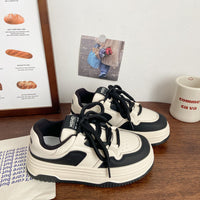 Damen Modische Sneakers mit innovativer dicker Sohle und atmungsaktivem Obermaterial – Schwarz