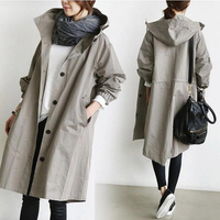 Damen Regenjacke | Mit Knopfverschluss Vorne – Grau