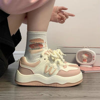 Damen Sportliche Sneakers mit modischem Design und dämpfender Sohle – Rosarot