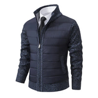 Herren-Steppjacke mit Langarmstruktur | gleichmäßige Steppung – Blau