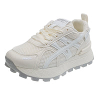 Damen Sportliche Lauf-Sneaker mit atmungsaktivem Mesh-Obermaterial und rutschfester Sohle – Weiß