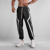 Arian | Gestreifte Casual Jogginghose – Schwarz