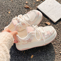Damen Sportliche Sneakers mit verspieltem Sternenmotiv und bequemer Dämpfung – Rosa