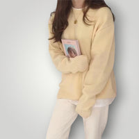 Damen Oversized Pullover – Warmer, bequemer Langarmpullover – Beige