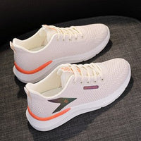 Damen Sportliche Lauf-Sneaker mit atmungsaktivem Mesh-Obermaterial und innovativer Dämpfungstechnologie – Creme